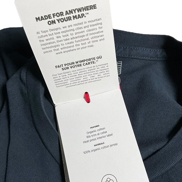 NWT Topo Designs Graphic Tee Shirt Navy Blue Size Medium M Short Sleeve - Picture 6 of 10